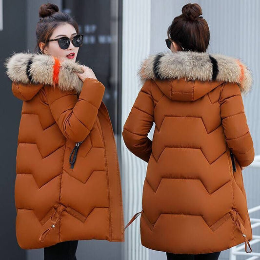 Thick Mid-length Slim-fit Women's Korean-style Small Cotton-padded Jacket