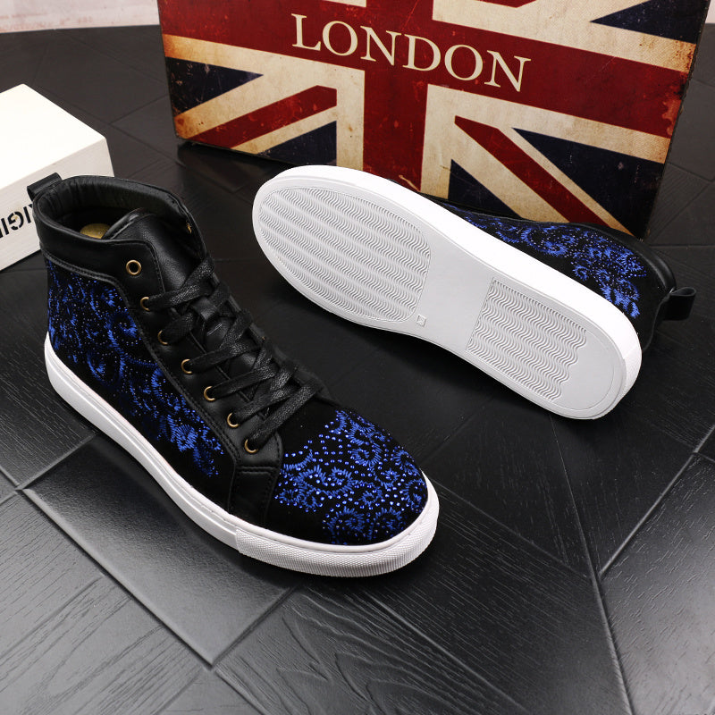 All Match High Top Sneakers Breathable Lace Up Embroidered