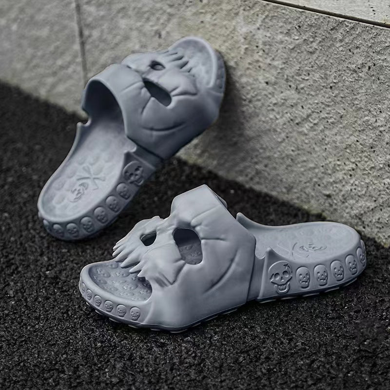 Personalized Skull Design Halloween Slippers Indoor Outdoor