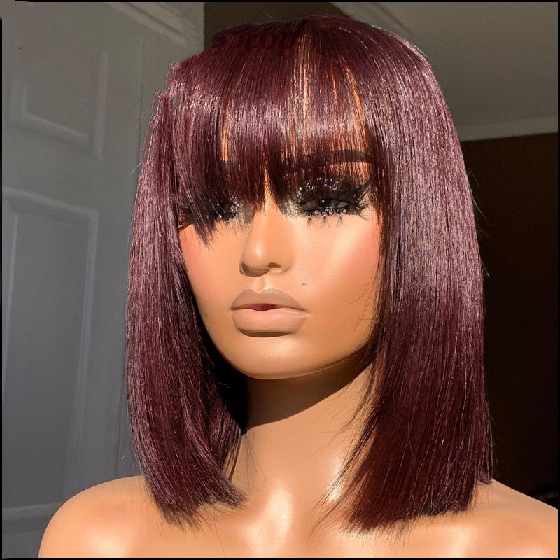 Bangs Short Hair Wig Breathable And Natural Everyday Style
