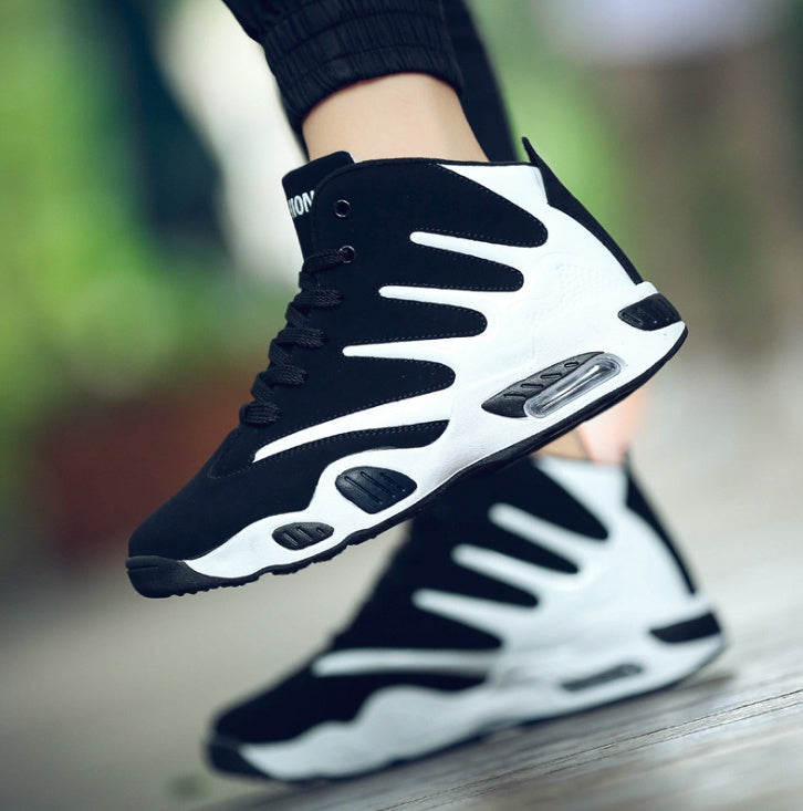 Mens Air Cushion Basketball Shoes High Top Wear Resistant
