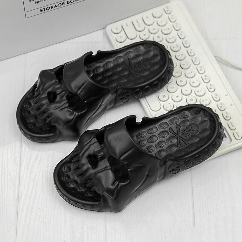 Personalized Skull Design Halloween Slippers Indoor Outdoor