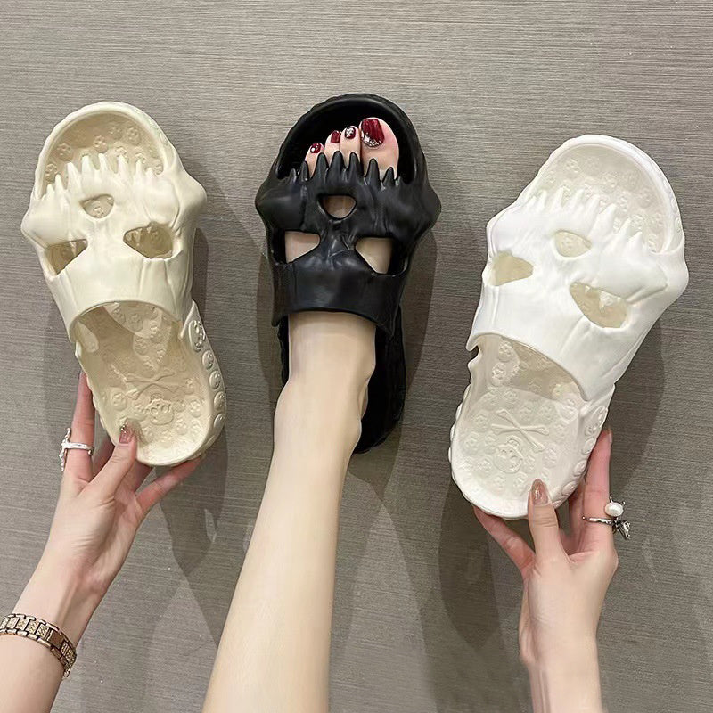Personalized Skull Design Halloween Slippers Indoor Outdoor