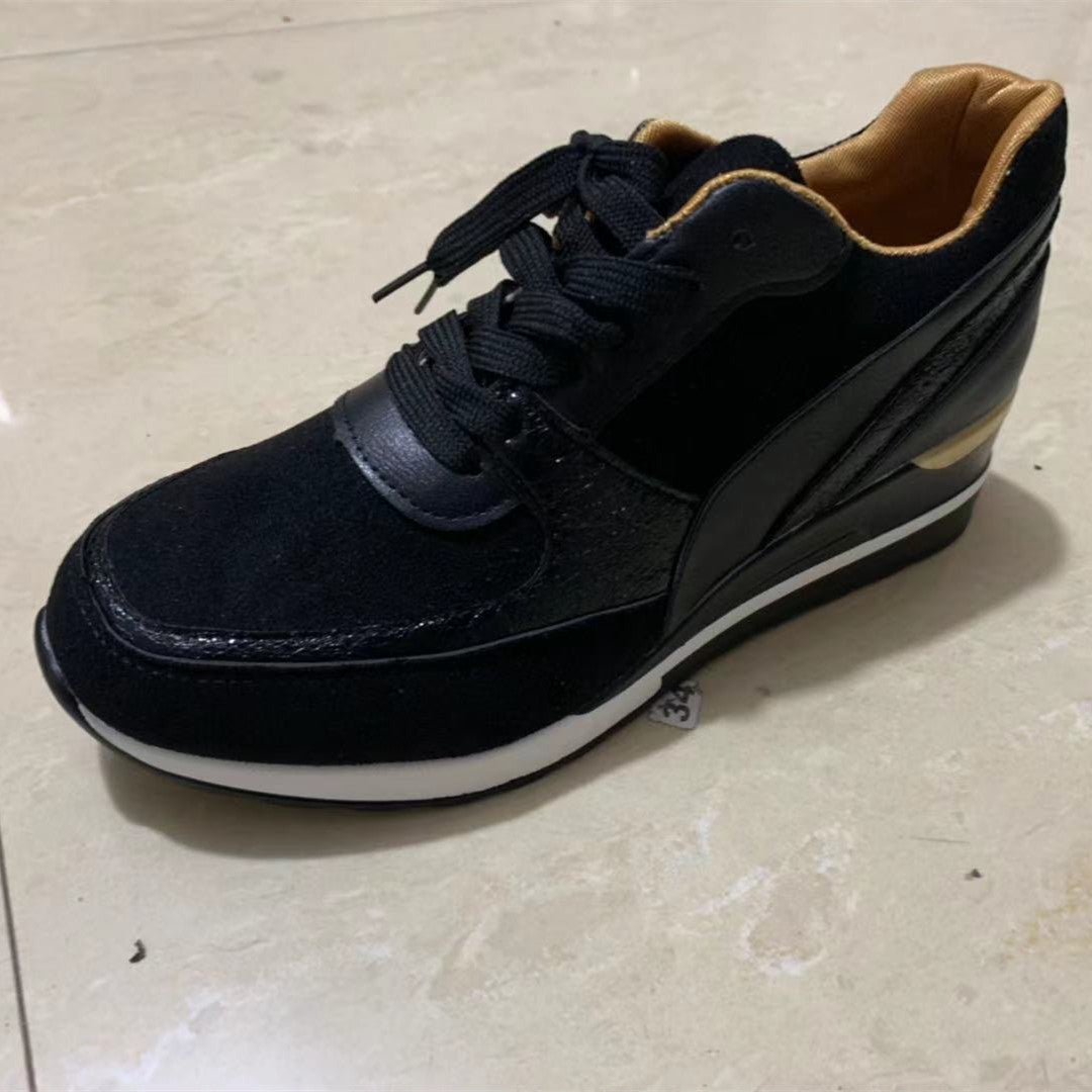 Womens Platform Colorblock Sequin Flat Casual Sneakers