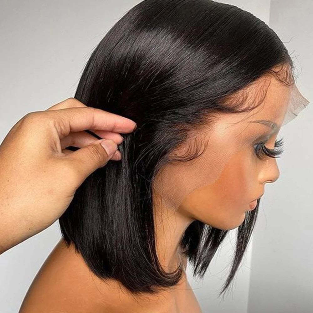 Natural Hairline Front Lace Short Wave Head Wig Premium