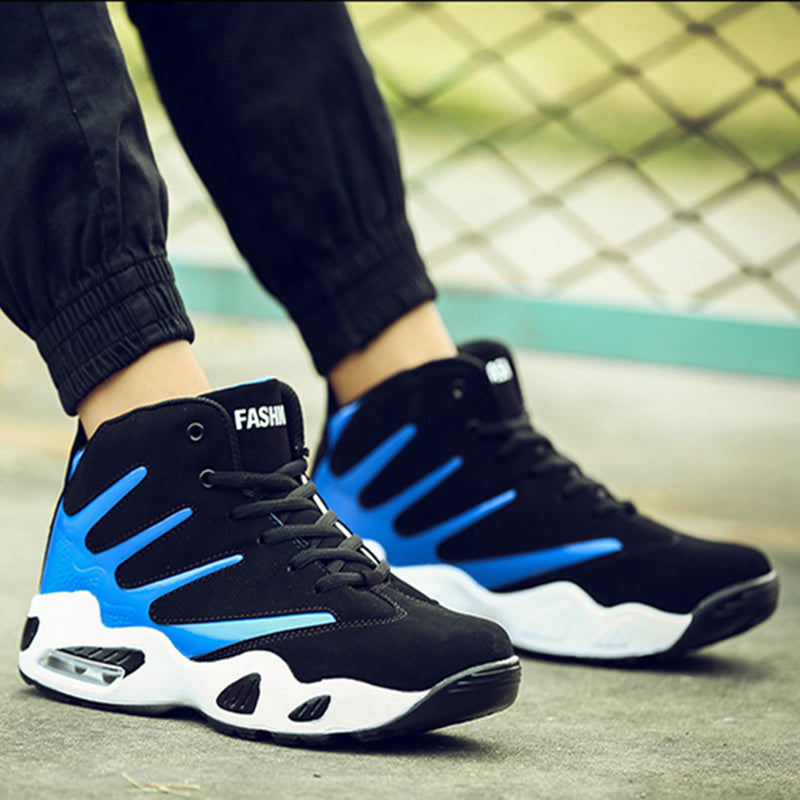 Mens Air Cushion Basketball Shoes High Top Wear Resistant