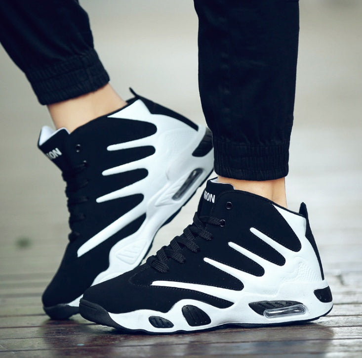 Mens Air Cushion Basketball Shoes High Top Wear Resistant