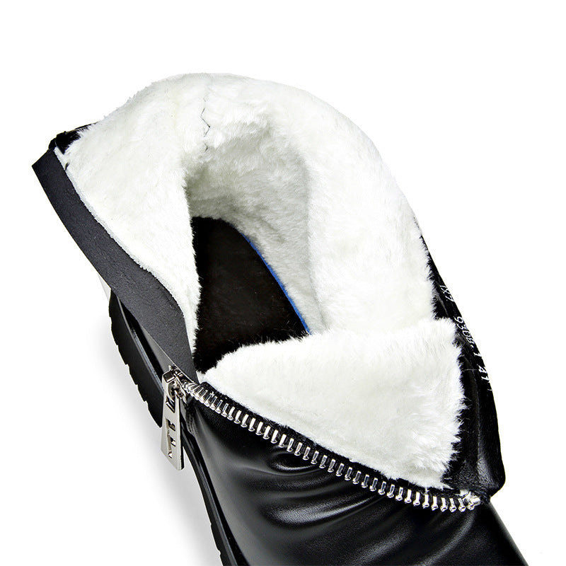 Autumn Winter British Mens Leather High Top Zipper Boots