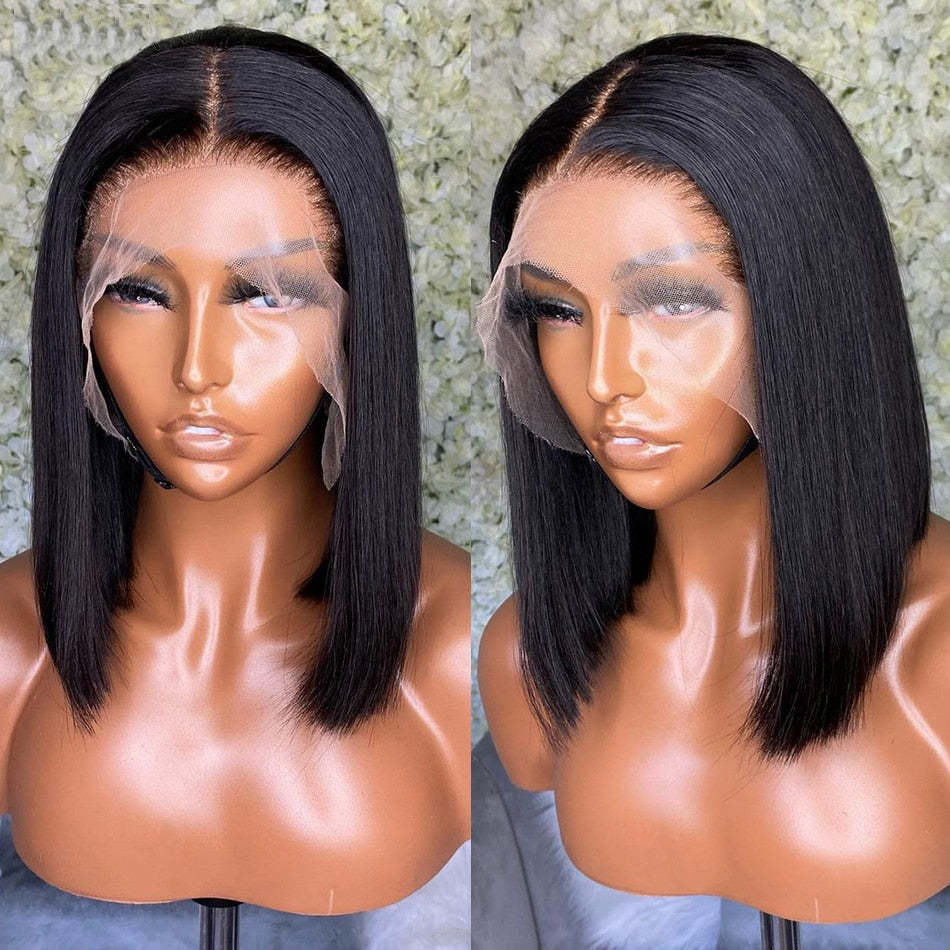 Natural Hairline Front Lace Short Wave Head Wig Premium