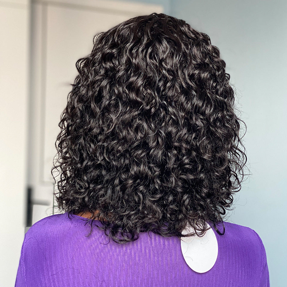 Water Wave Fringe Human Hair Wigs With Bangs Natural Look