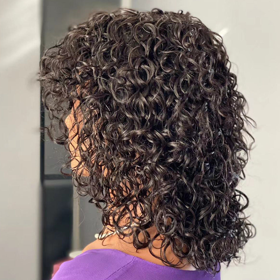 Water Wave Fringe Human Hair Wigs With Bangs Natural Look