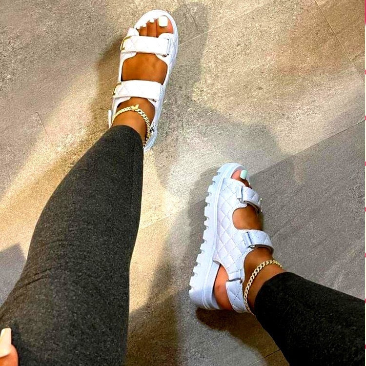 Womens Buckle Platform Roman Sandals European Summer