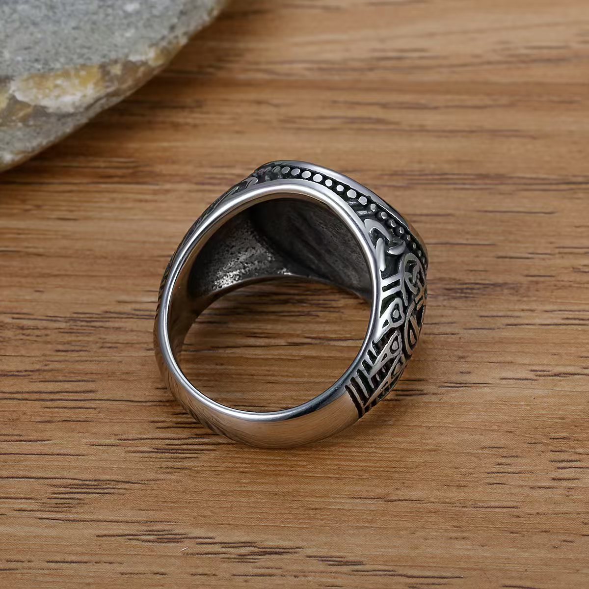 Viking Lucky Tree Stainless Steel Men's Ring