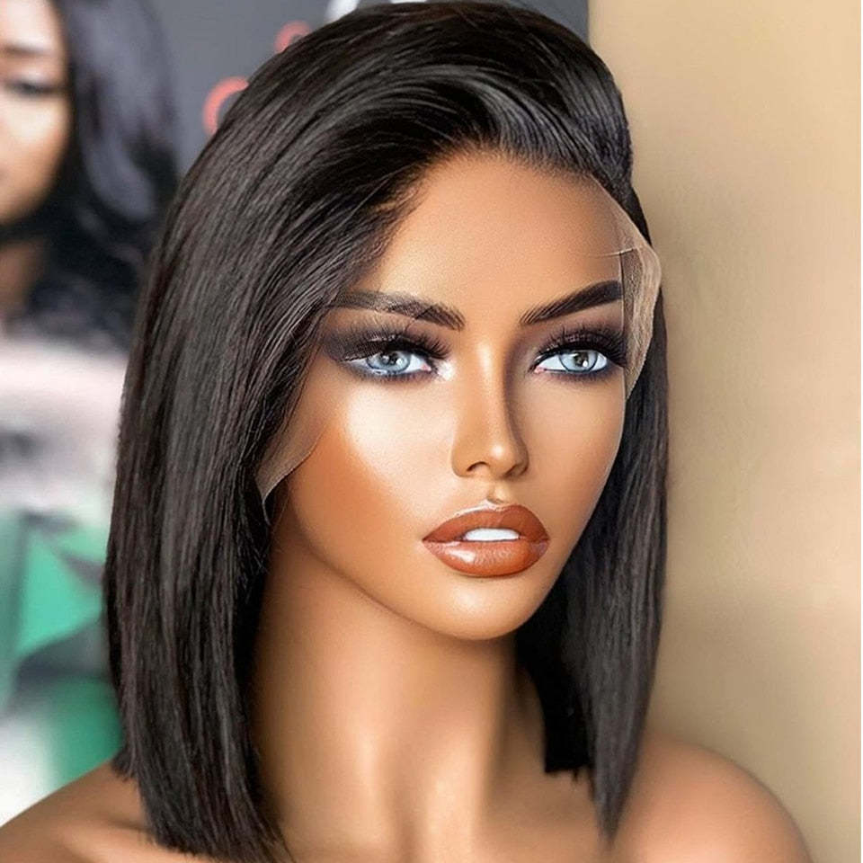 Natural Hairline Front Lace Short Wave Head Wig Premium
