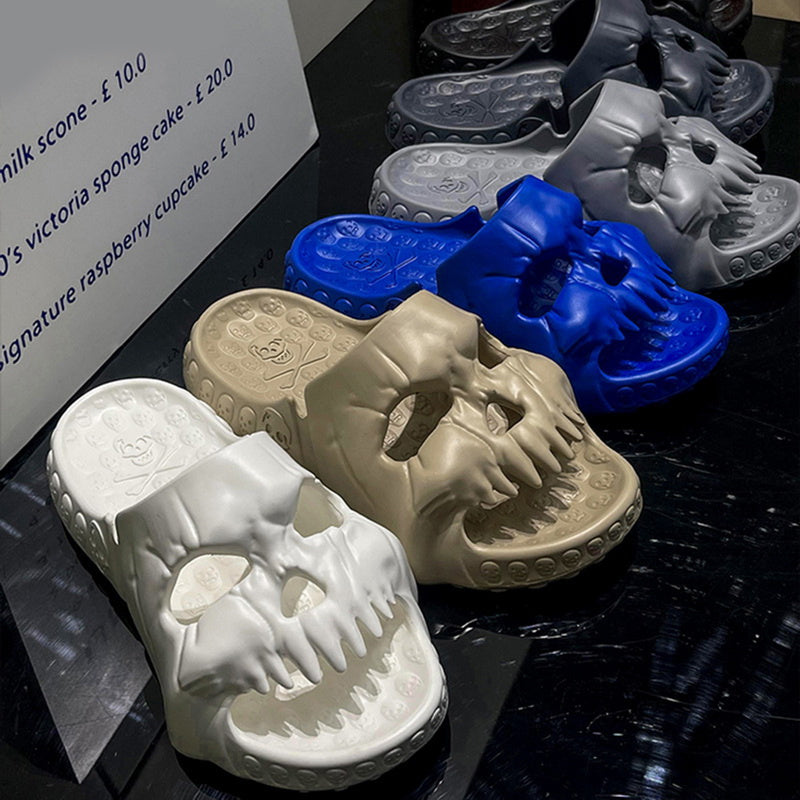 Personalized Skull Design Halloween Slippers Indoor Outdoor