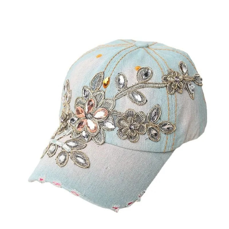 European And American Style Casual All-match Gold Silk Flower Cowboy Hat