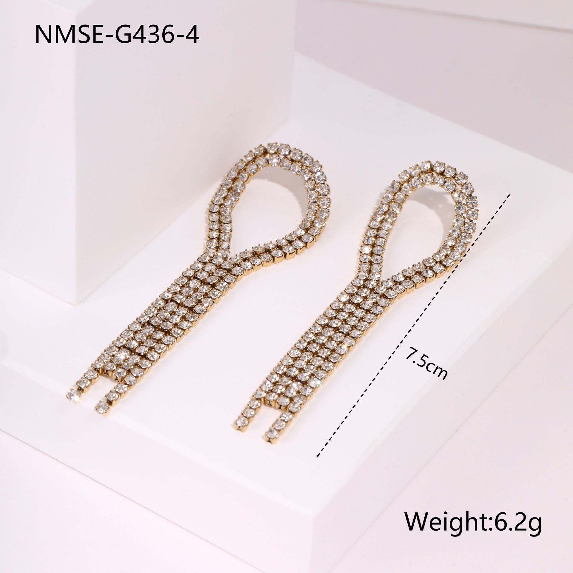 Diamond Tassel Love Stainless Steel Earrings