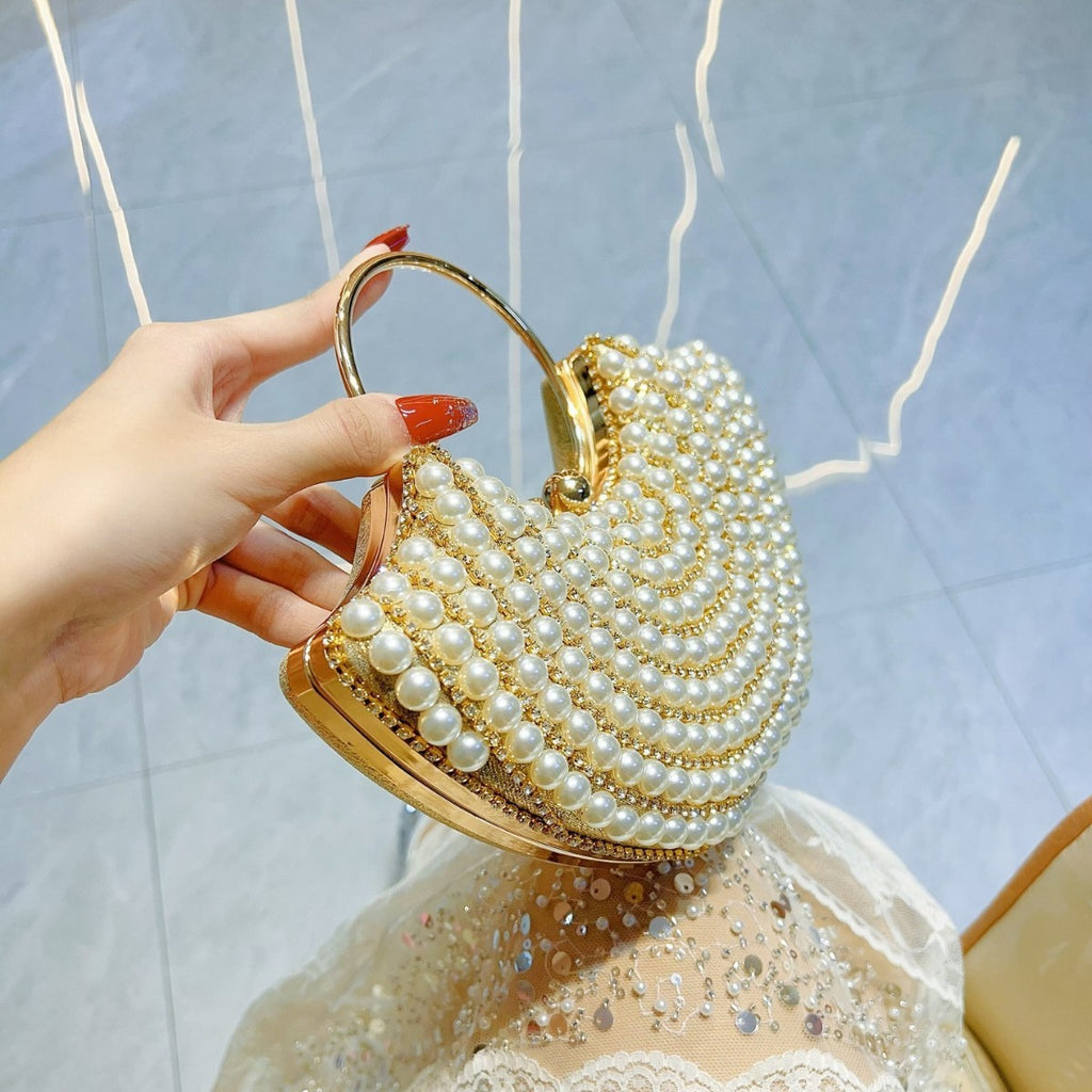 Crossbody Handbag Pearl Classic Style Diamond Elegant Shoulder Bag Bag