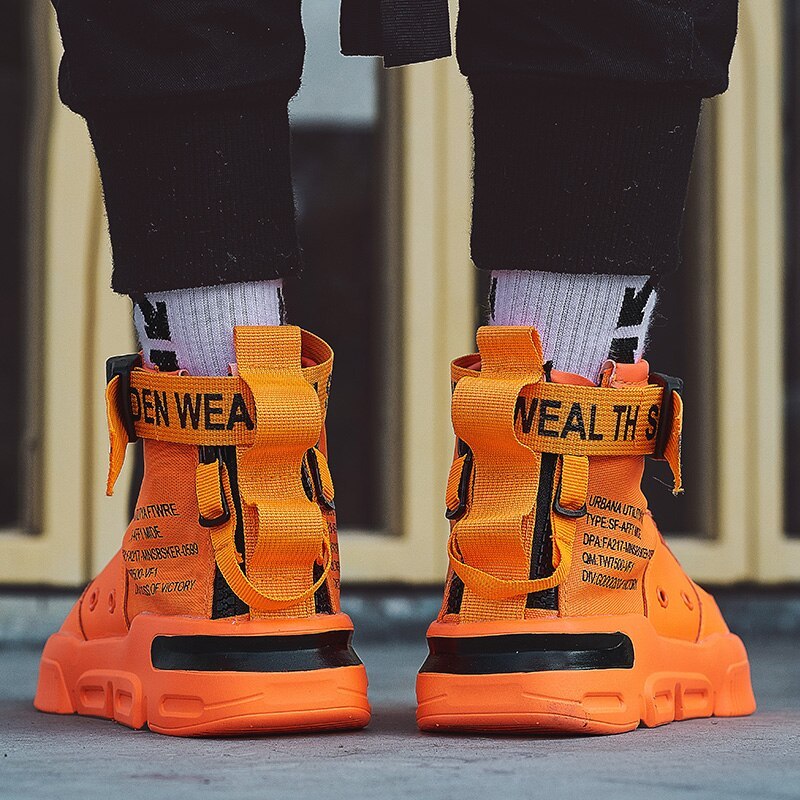 Breathable Mesh Upper High Top Sneakers With PU Sole