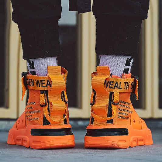 Breathable Mesh Upper High Top Sneakers With PU Sole