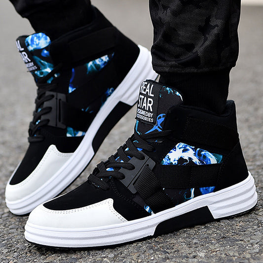 Camouflage High Top Lace Up Suede Sneaker With Non Slip