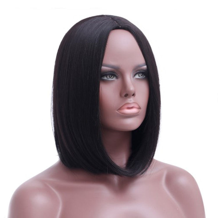 Mid Point Black Straight Hair Hood Women Natural Look