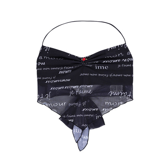 Instahot Mesh Perspective Halter Waistcoat For Women