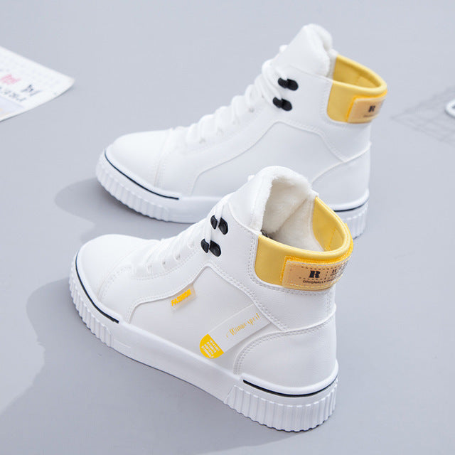 High Top White Sports Sneakers For Summer Casual Comfort