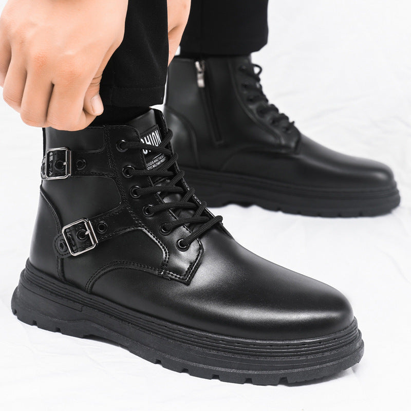 Black Martin Boots Mens British Style Working Boots