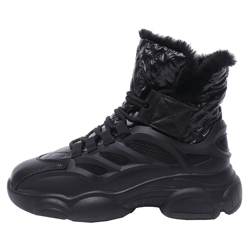 Cotton Boots With Fleece Winter Shoes