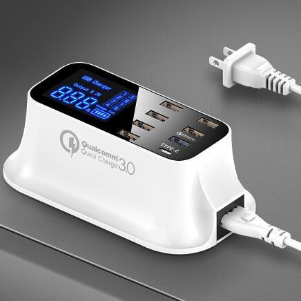 Station de charge rapide USB a 8 ports avec écran LED et technologique Quick Charge 3.0- Modetcharme