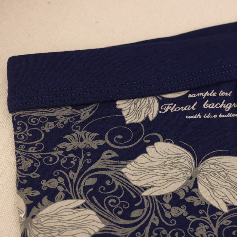 95 Percent Cotton Butterfly Print Mens Boxer Briefs