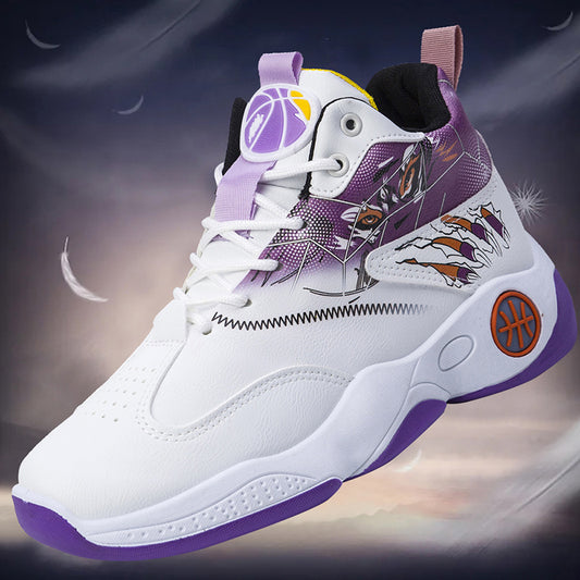 High Top Breathable Basketball Shoes JYX529 White Purple