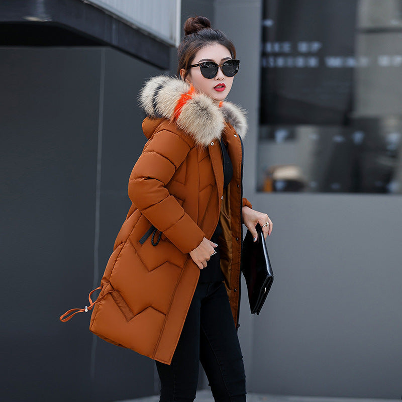 Thick Mid-length Slim-fit Women's Korean-style Small Cotton-padded Jacket
