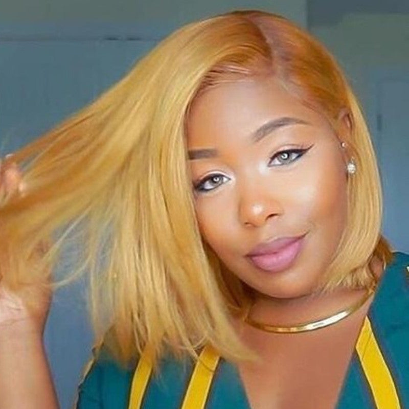 Short Blond Realistic Chemical Fiber Hair Cover Wig