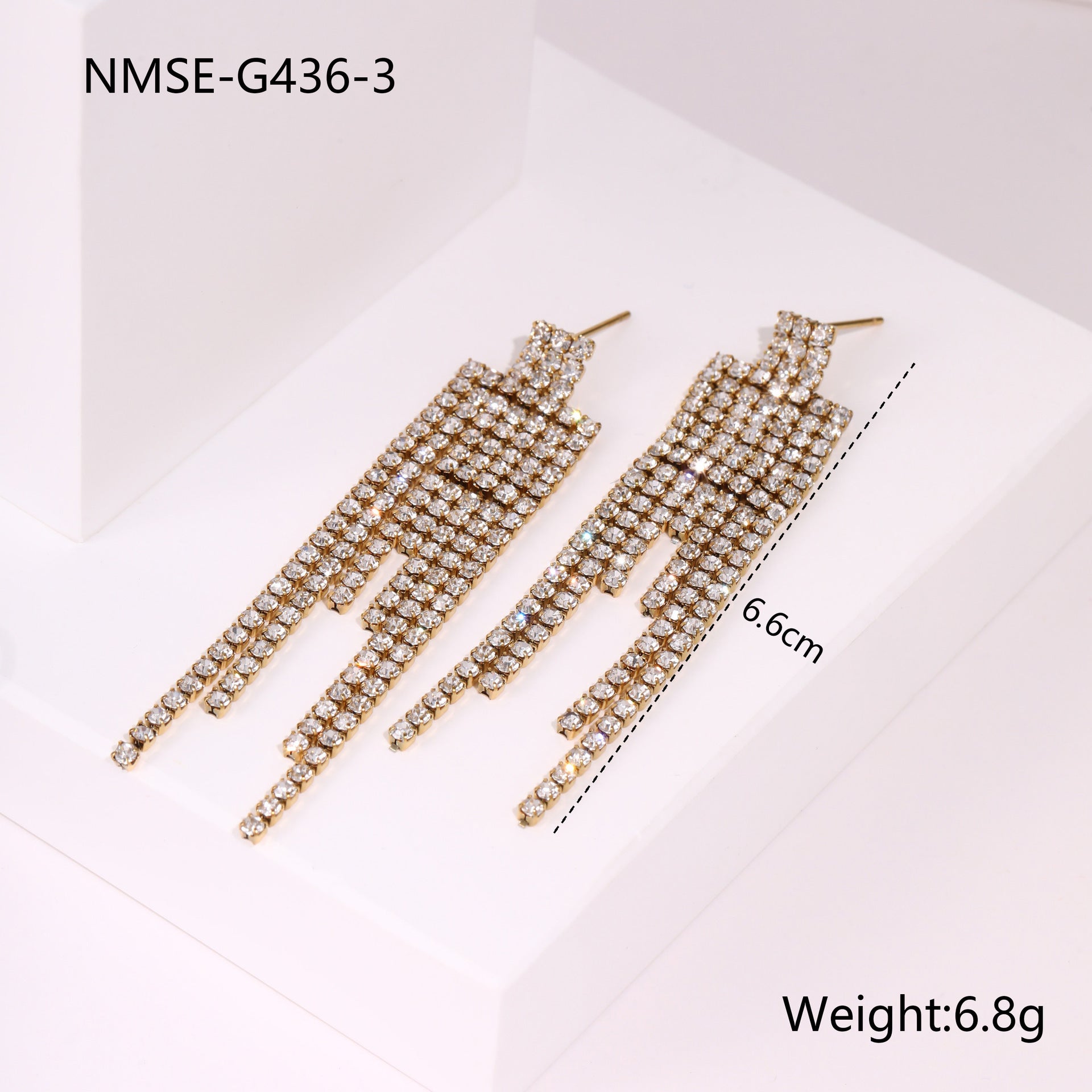 Diamond Tassel Love Stainless Steel Earrings