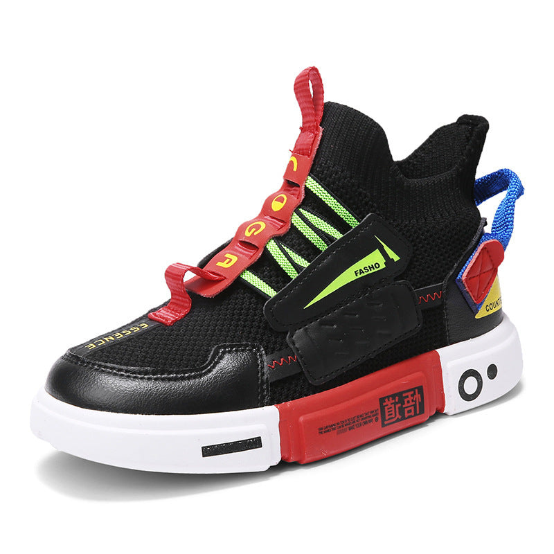 Autumn High Top Woven Sneakers For Children Boys Trendy