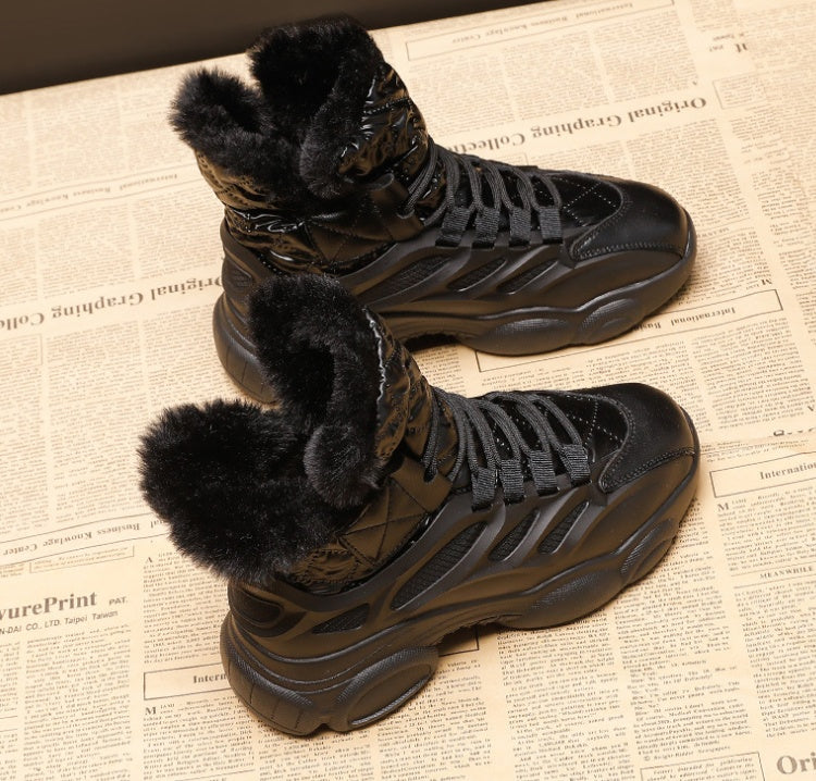 Cotton Boots With Fleece Winter Shoes