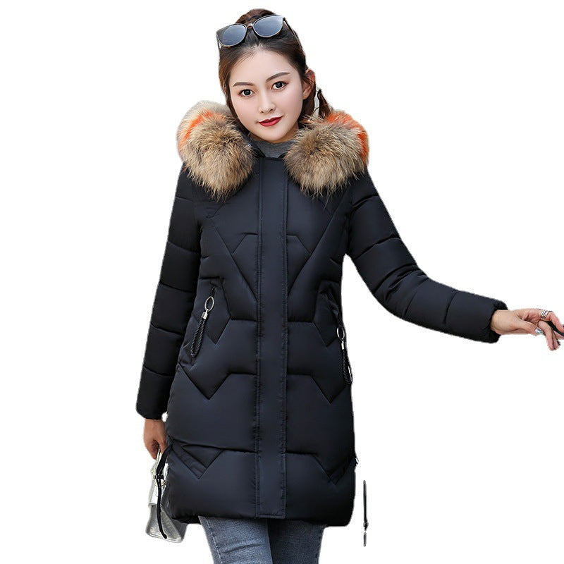 Thick Mid-length Slim-fit Women's Korean-style Small Cotton-padded Jacket