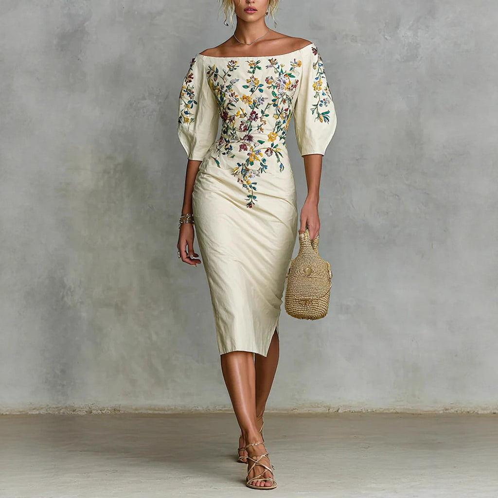 New Off-shoulder Waist Dress For Women