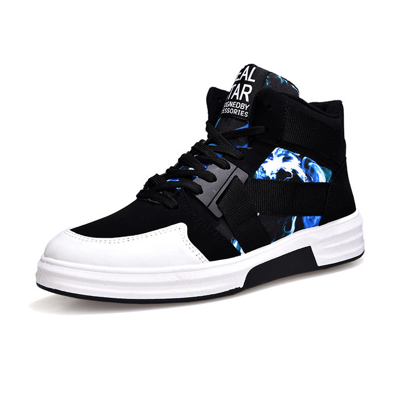Camouflage High Top Lace Up Suede Sneaker With Non Slip