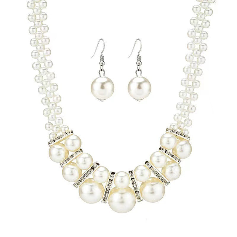 Necklace And Earrings Suite Women's Short All-match Elegant Decorative Collarbone Chain Accessories