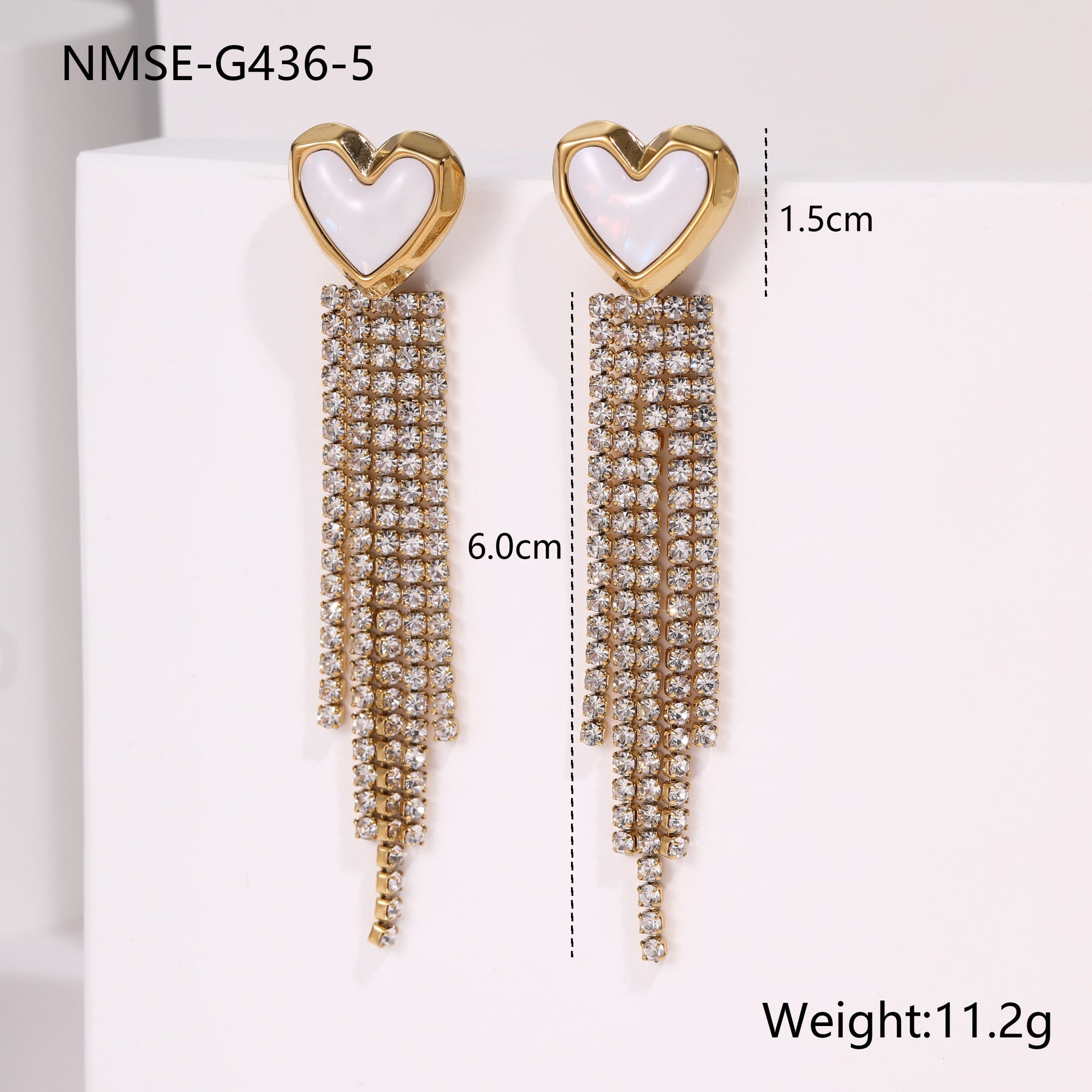 Diamond Tassel Love Stainless Steel Earrings