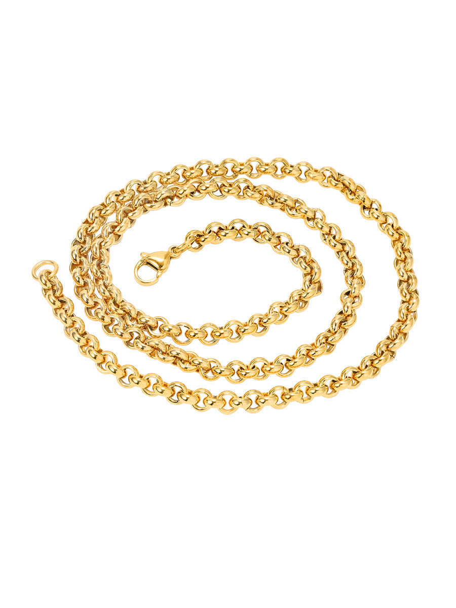 Golden Necklace Male Hip Hop Titanium Steel