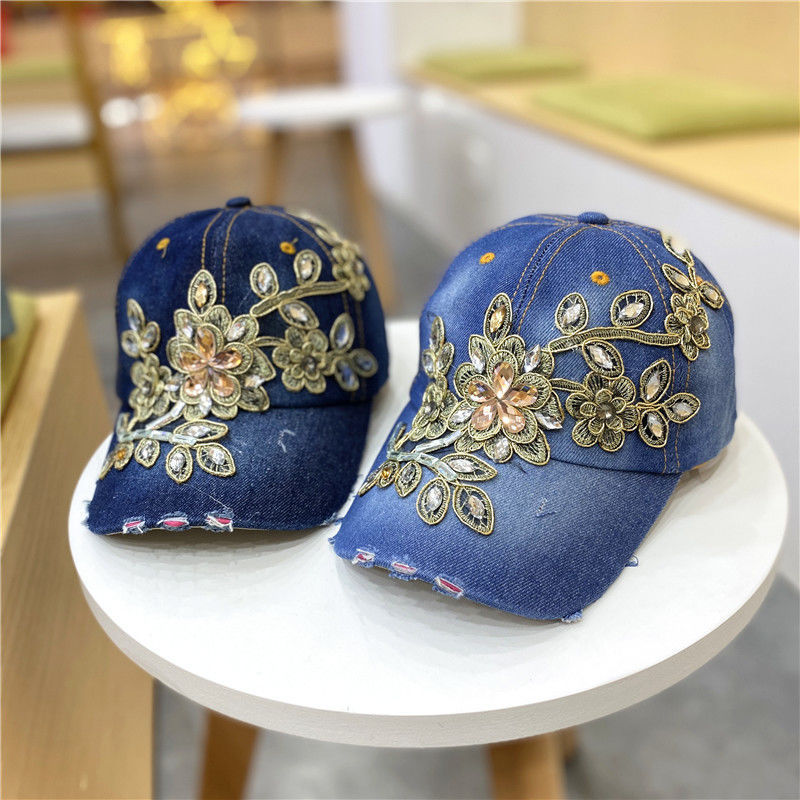 European And American Style Casual All-match Gold Silk Flower Cowboy Hat