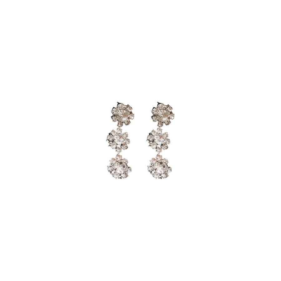 Diamond SUNFLOWER Eardrops Stud Earrings Necklace Light Luxury Fashion All-match High Sense