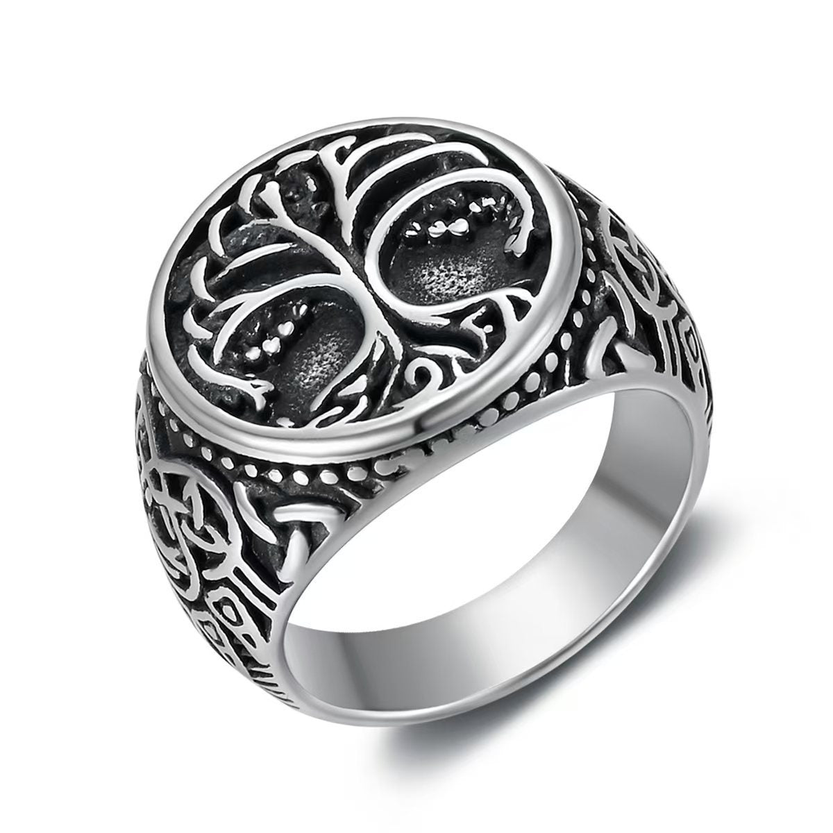 Viking Lucky Tree Stainless Steel Men's Ring
