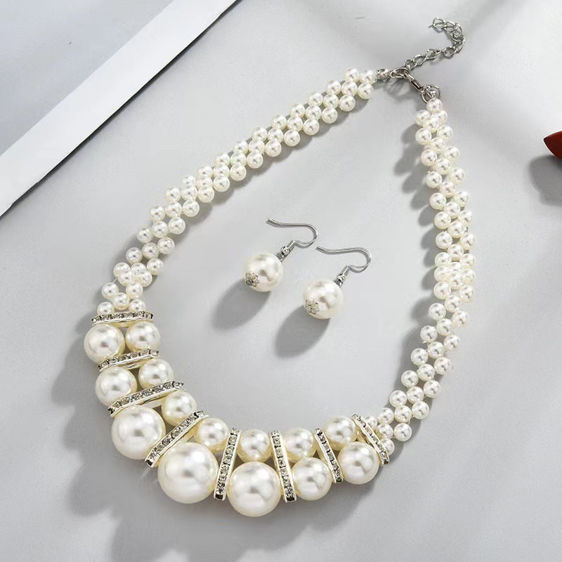 Necklace And Earrings Suite Women's Short All-match Elegant Decorative Collarbone Chain Accessories