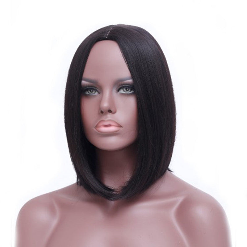 Mid Point Black Straight Hair Hood Women Natural Look