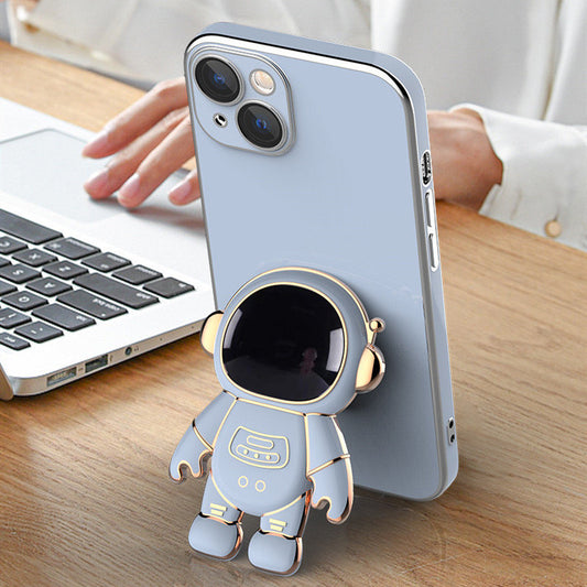 Coque de téléphone 3D Astronaute en TPU anti-chute pour iPhone 13, protection electroplaquee, design cartoon élégant- Modetcharme.com